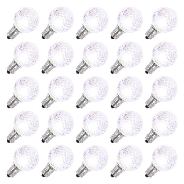 0.38 watt G30 Candelabra Screw Base Pure White Faceted LED (25 pack)
