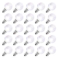 Vickerman 0.38 watt G30 Candelabra Screw Base Pure White Faceted LED (25 pack)