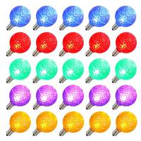 View 0.45 watt G40 Candelabra Screw Base Multi-Color Faceted LED (25 pack)