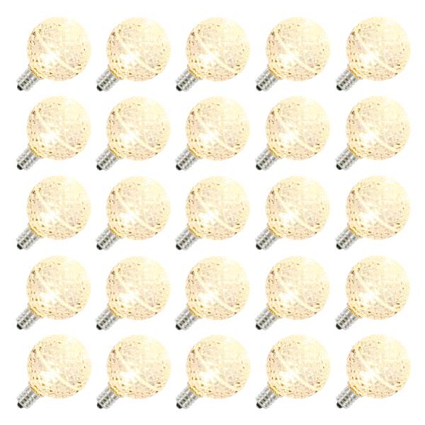 G40 Candelabra Screw Base Warm White LED Faceted (25 pack)