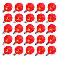 View G40 Candelabra Screw Base Red LED Faceted (25 pack)