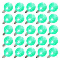 Vickerman G40 Candelabra Screw Base Green LED Faceted (25 pack)
