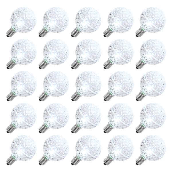 G40 Candelabra Screw Base Cool White LED Faceted (25 pack)