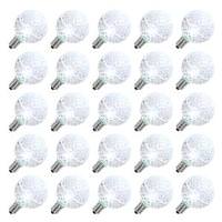 Vickerman G40 Candelabra Screw Base Cool White LED Faceted (25 pack)