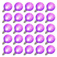 Vickerman 0.38 watt G40 Candelabra Screw Base Purple Faceted LED (25 pack)