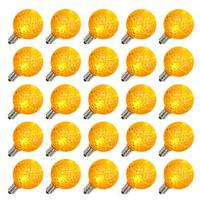 Vickerman G40 Candelabra Screw Base Yellow LED Faceted (25 pack)