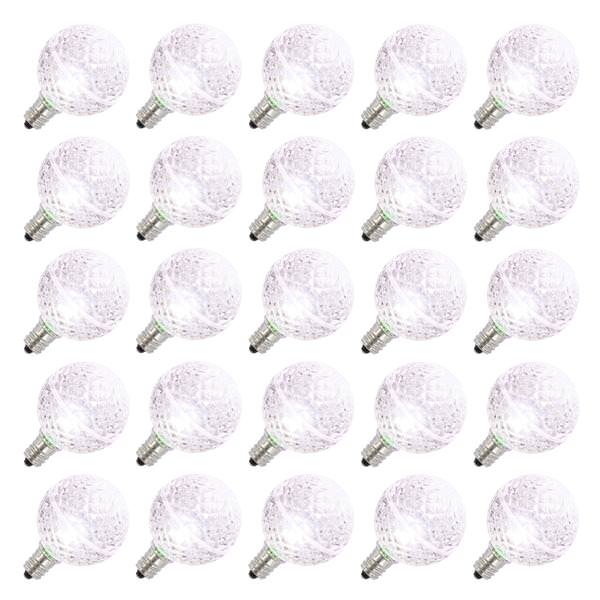 0.45 watt G40 Candelabra Screw Base Pure White Faceted LED (25 pack)