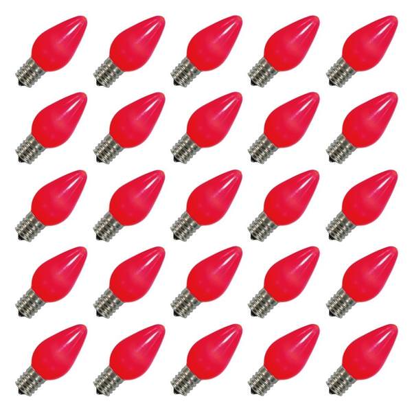 0.96 watt 130 volt C7 Candelabra Screw Red LED (25 Pack)