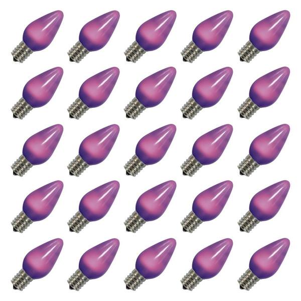 0.96 watt 130 volt C7 Candelabra Screw Purple LED (25 Pack)