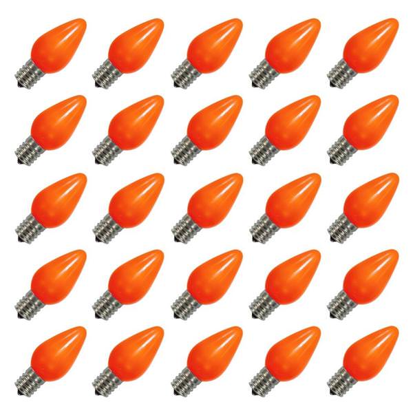 0.38 watt 130 volt C7 Candelabra Screw Orange LED (25 Pack)