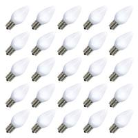Vickerman 0.96 watt 130 volt C7 Candelabra Screw Pure White LED (25 Pack)