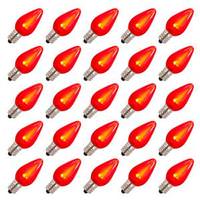 Vickerman C7 Candelabra Screw Base Red LED Satin (25 pack)