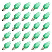 Vickerman C7 Candelabra Screw Base Green LED Satin (25 pack)