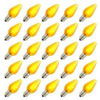 Vickerman C7 Candelabra Screw Base Yellow LED Ceramic Twinkle (25 pack)