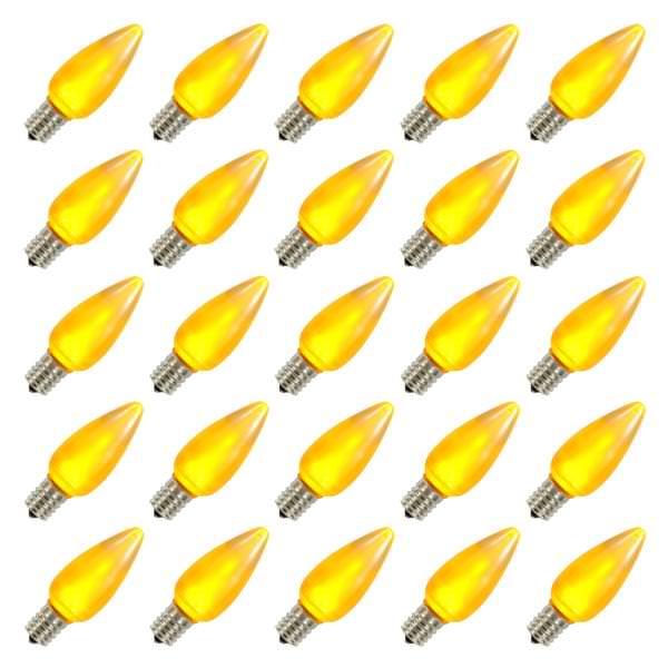 0.96 watt 130 volt C9 Intermediate Screw (E17) Yellow Twinkle Ceramic LED (25 pack)