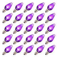 Vickerman C7 Candelabra Screw Base Transparent Purple LED Twinkle (25 pack)