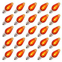 Vickerman C7 Candelabra Screw Base Orange LED Transparent (25 pack)