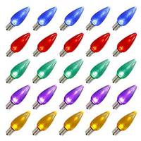 Vickerman C9 Candelabra Screw Base Multi-Color LED Transparent Twinkle (25 pack)