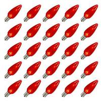 Vickerman C9 Candelabra Screw Base Red LED Transparent Twinkle (25 pack)