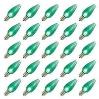 Vickerman C9 Candelabra Screw Base Green LED Transparent Twinkle (25 pack)