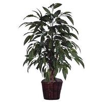 Vickerman 48' Artificial Mango Bush in Brown Rattan Container
