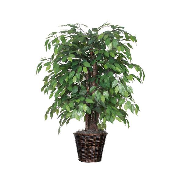 48" Artificial Ficus Extra Full in Dark Brown Rattan Conatiner
