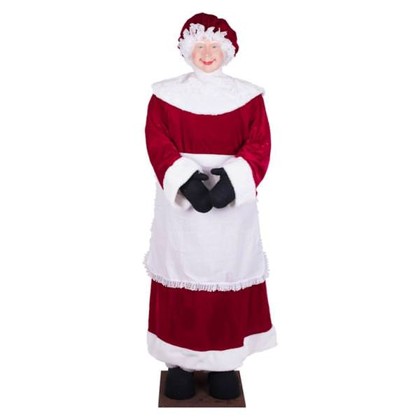 5' 8" Red Velvet Standing or Sitting Life Size Mrs. Santa