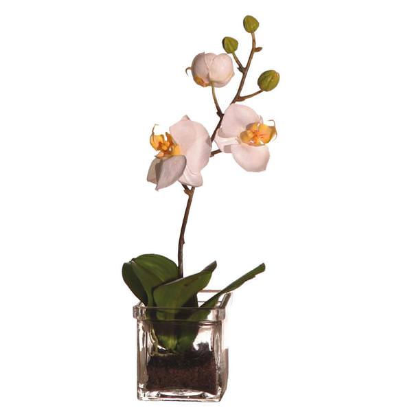 14" Artificial Small Orchid in Soil