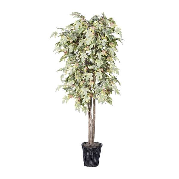 72" Potted Artificial Deluxe Frosted Maple Tree