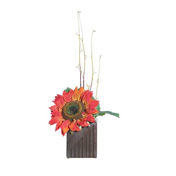 24" Artificial Orange Sunflower