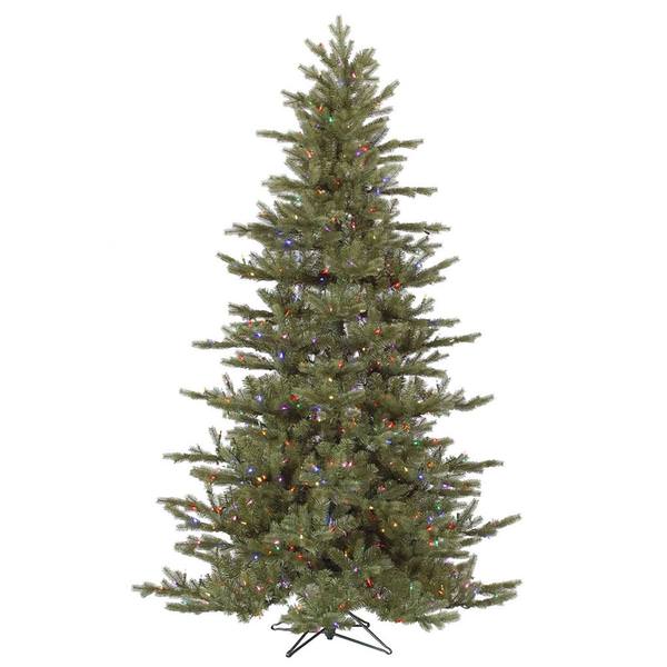 7.5' x 56" Artificial Austrian Fir 700 Multi-Color Italian LED Lights