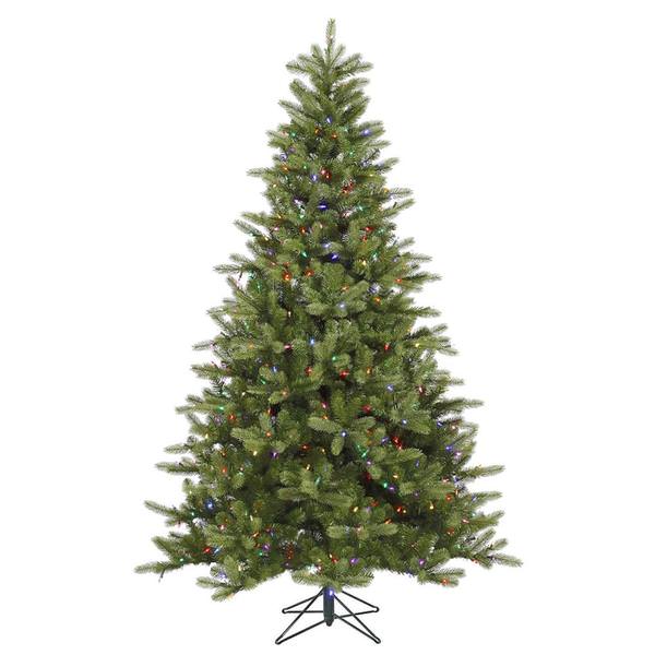 7.5' x 56" Artificial King Spruce 700 Multi-Color Italian LED Lights
