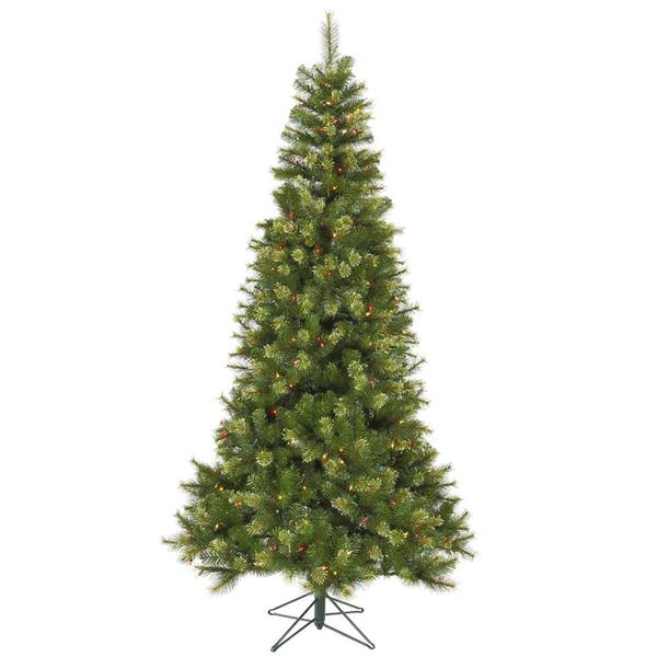 7.5' x 48" Artificial Slim Jack Pine 450 Multi-Color Lights