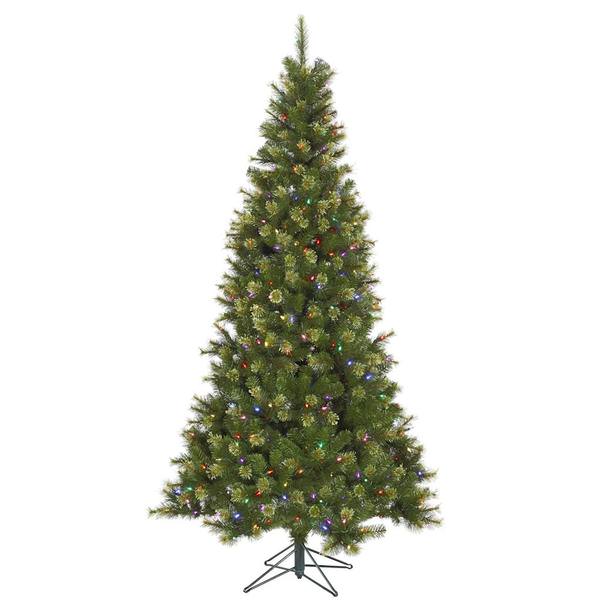 8.5' x 54" Artificial Slim Jack Pine 600 Multi-Color Italian LED Lights