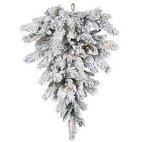 Vickerman 36" Artificial Snow Ridge Teardrop 50 Warm White Italian LED Lights