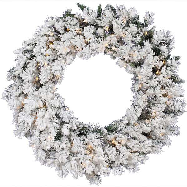 42" Artificial Flocked Snow Ridge 100 Clear DuraLit Miniature Lights