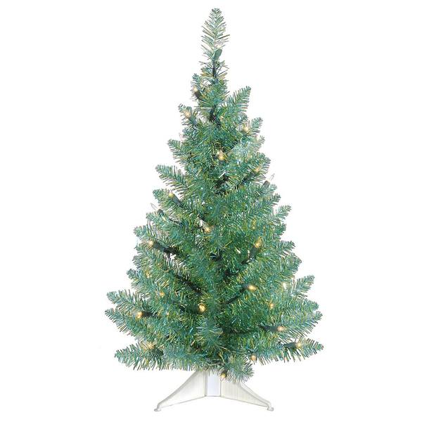 2' x 13" Turquoise Green Pine 35 Clear Miniature Lights