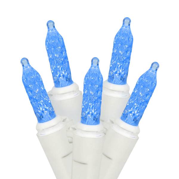 70 Light 9' White Wire Blue - LED Icicle Light String with 3.5" Spacing