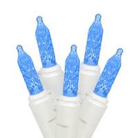 View 70 Light 9' White Wire Blue - LED Icicle Light String with 3.5" Spacing