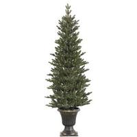 Vickerman 5' x 25" Artificial Potted Slim Mini Noble Pine