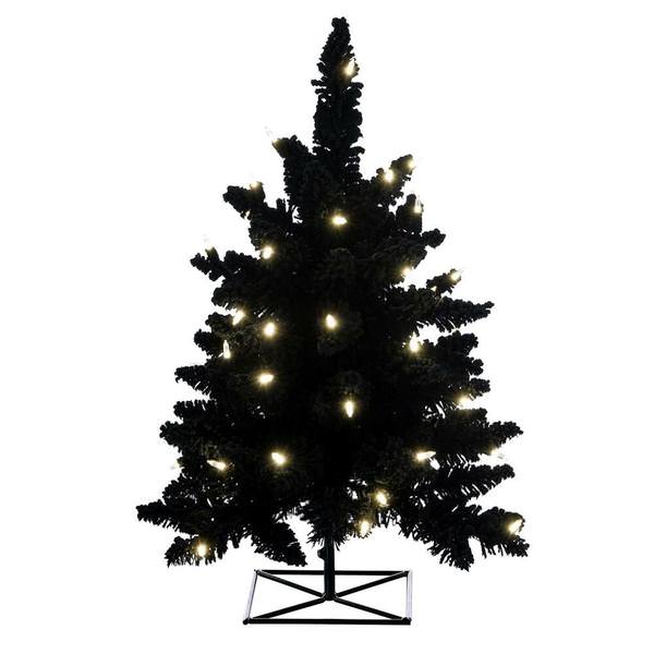 2' x 20" Artificial Black Fir Tree Pre-Lit