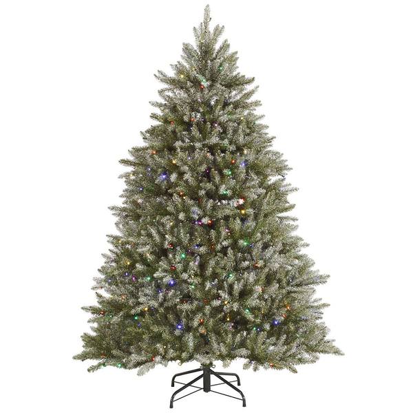 5.5' x 46" Artificial Frosted Hampton Fir 400 Multi-Color Wide Angle LED Lights