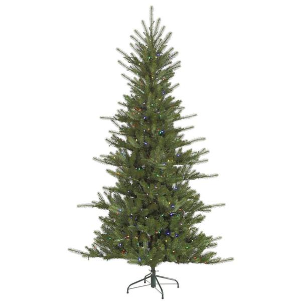 7.5' x 54" Artificial Medium Colorado Spruce 680 Multi-Color Wide Angle LED Lights