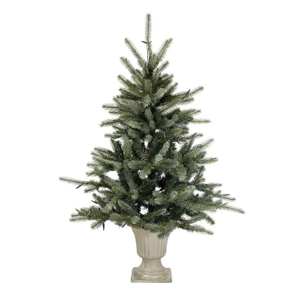 5' x 44" Artificial Potted Colorado Blue Spruce 280 Multi-Color Wide Angle LED Lights