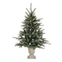 Vickerman 5' x 44" Artificial Potted Colorado Blue Spruce 280 Multi-Color Wide Angle LED Lights
