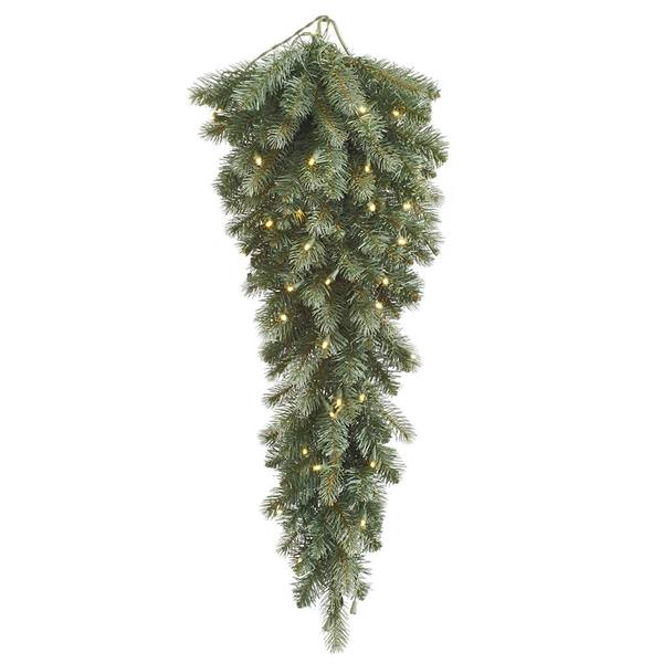 36" x 14" Artificial Colorado Blue Spruce Teardrop 40 Warm White Wide Angle LED Lights