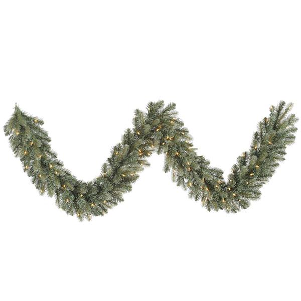 9' x 14" Artificial Colorado Blue Spruce Garland 100 Clear Lights