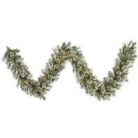 Vickerman 9' x 14" Artificial Frosted Cashmere Garland 100 Clear Lights