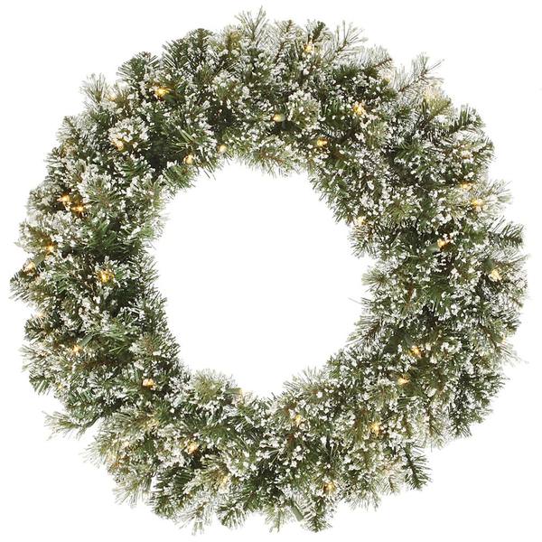 36" Artificial Frosted Cashmere 120 Clear DuraLit Miniature Lights