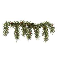 Vickerman 6.5' x 35" Artificial Mixed Red Berry-Ball Garland 100 Clear Miniature Lights